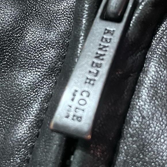 Kenneth Cole Black Leather Jacket for Men Sz M Zip Up with Pockets - Picture 6 of 12